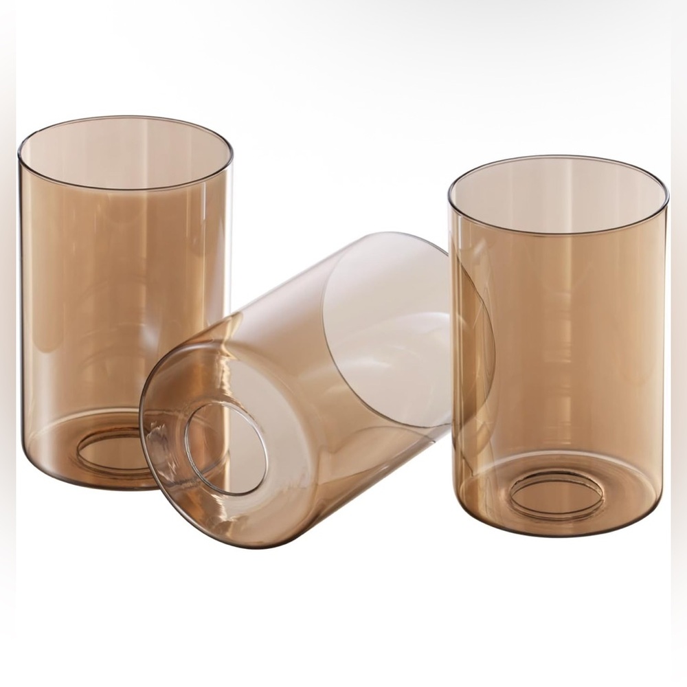 3 Pack Amber Glass Lamp Shade Replacement Globe & Shade for Light Fixture